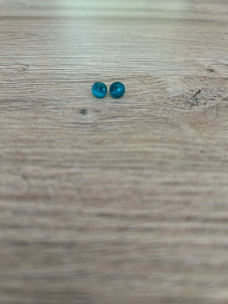 Boucle d’oreille ronde bleu, Bijoux, Sacs & Beauté, Boucles d'oreilles, Enlèvement, Comme neuf, Bleu, Puces ou Clous