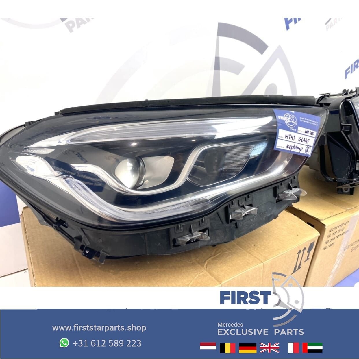 H247 GLA 2021 KOPLAMP SET LINKS + RECHTS origineel Mercedes, Gebruikt, -, Ophalen of Verzenden, -