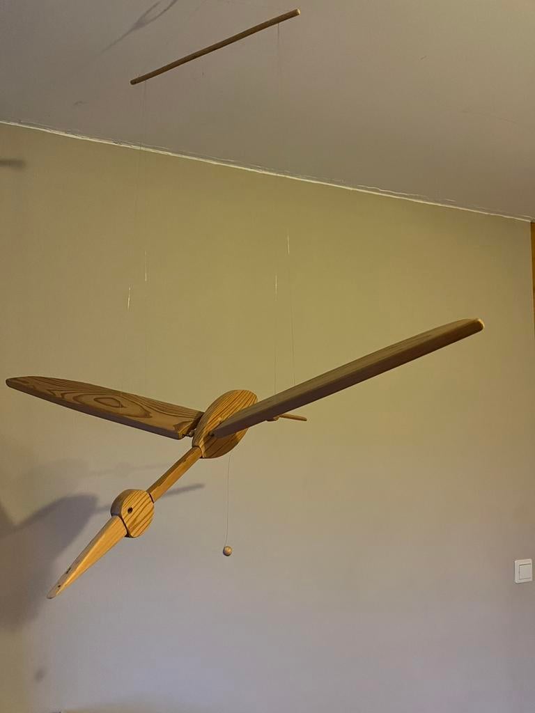 Kraanvogel mobile hout, Kinderen en Baby's, Ophalen, Gebruikt, Overige typen