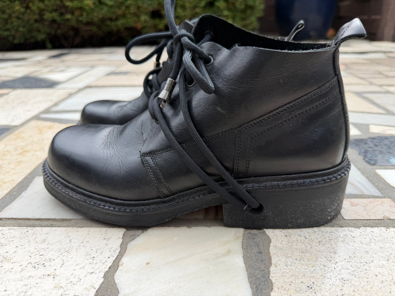 Hudson London heren boots met unieke veter door hak  Maat 42, Zwart, Boots, Ophalen of Verzenden, Zo goed als nieuw