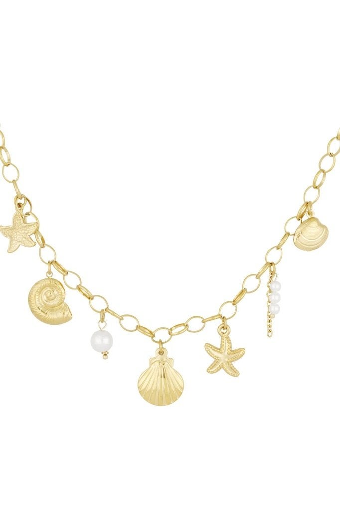 schelpjes ketting, Bijoux, Sacs & Beauté, Enlèvement ou Envoi, Neuf, Bleu, Réglable