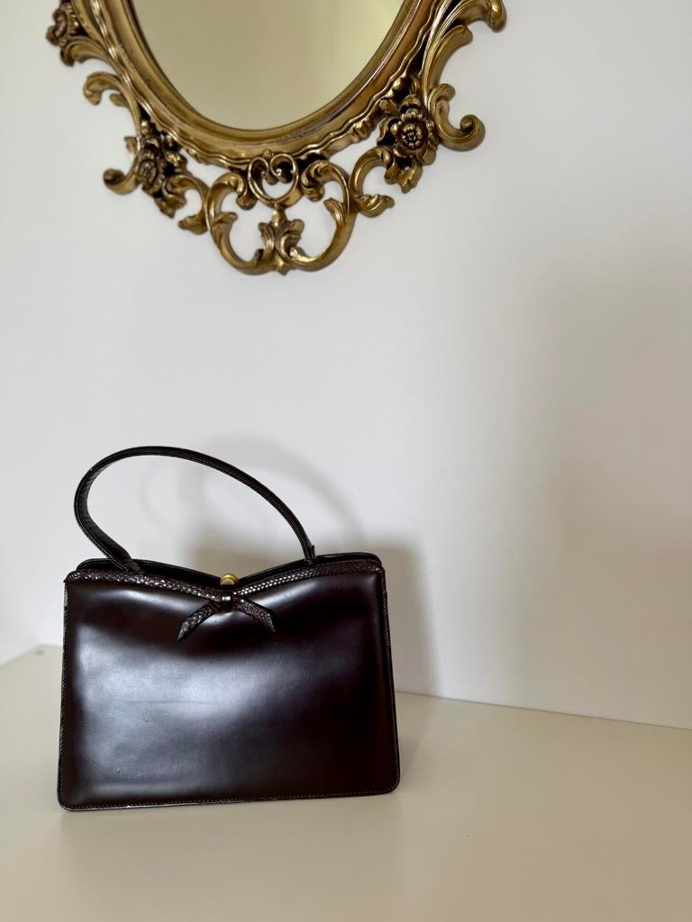 Vintage bruine handtas, Enlèvement ou Envoi, Comme neuf, Sac à main