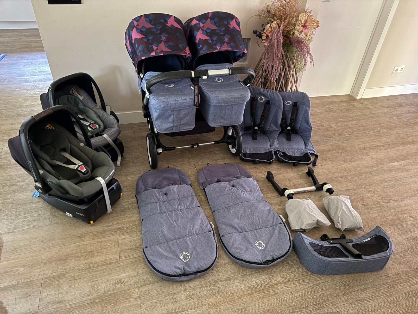 Bugaboo donkey 2 kinderwagen met maxi cosi set, Kinderen en Baby's, Bugaboo, Ophalen, Kinderwagen, Luchtbanden