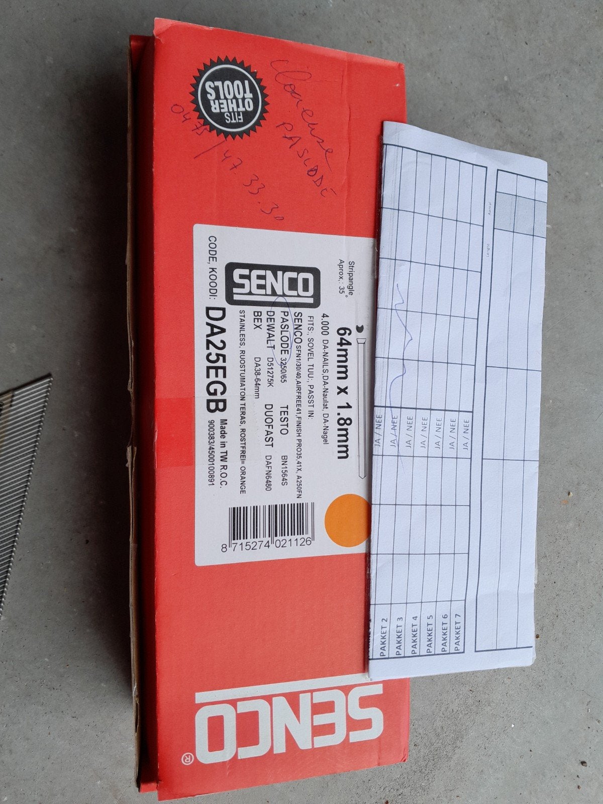 Clous Senco 64mm, Bricolage & Construction, Enlèvement, Neuf, 50 à 100 mm, Clous
