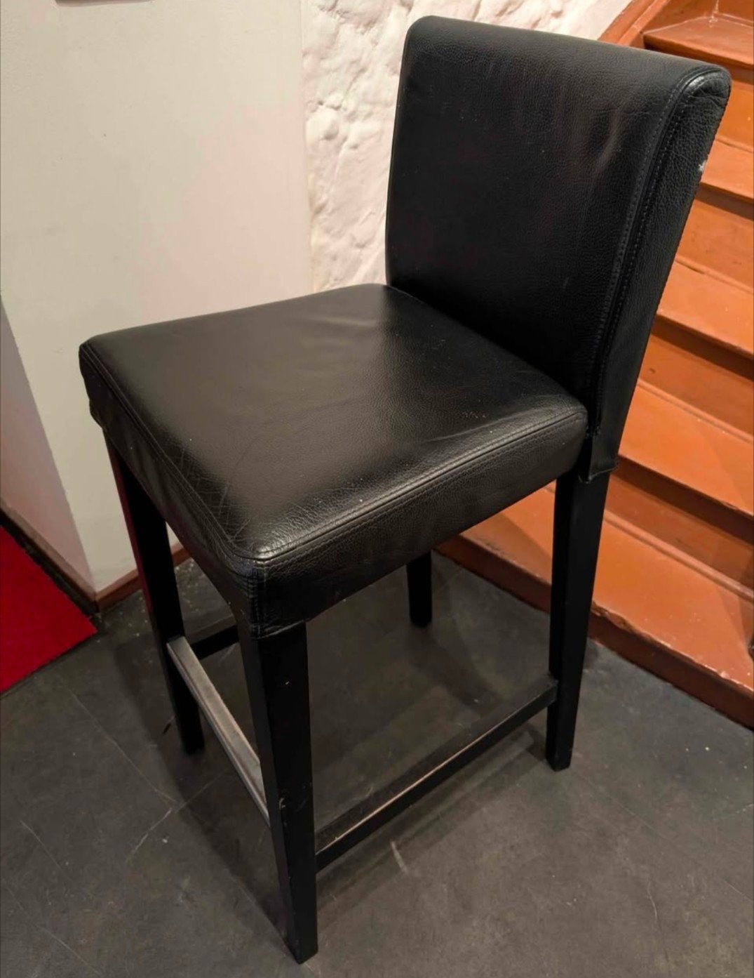 Tabouret chaise de bar Ikea Henriksdal ( cuir noir) 72 cm -, Maison & Meubles, Cuir