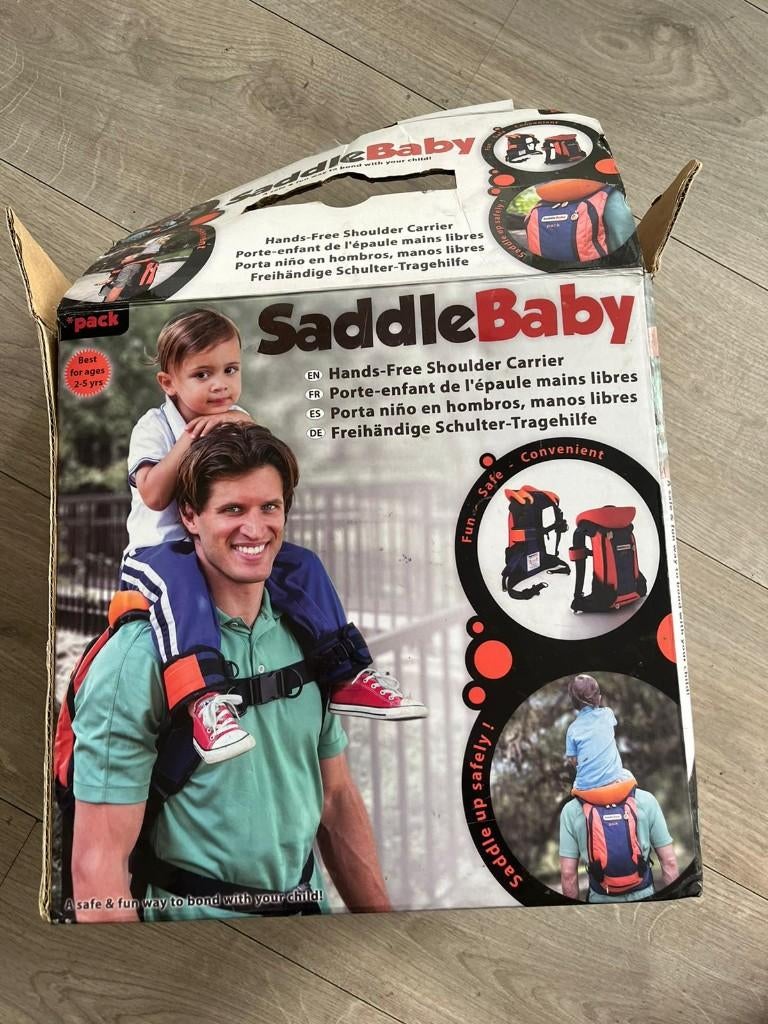 SaddleBaby kinderdrager/schouderdrager - handsfree 2-5 jaar, Enfants & Bébés, Porte-bébés & Écharpe porte bébé, Comme neuf, Enlèvement