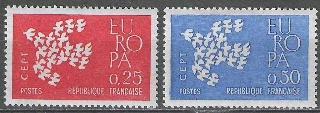 Frankrijk 1961 - Yvert 1309-1310 - Europazegels (PF), Verzenden, Postfris