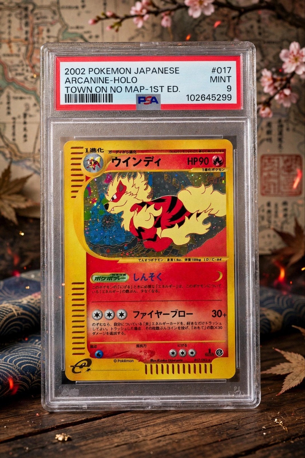 Pokémon arcanine holo 1st edition town on no map psa9 mint, Hobby en Vrije tijd, Verzamelkaartspellen | Pokémon, Ophalen of Verzenden