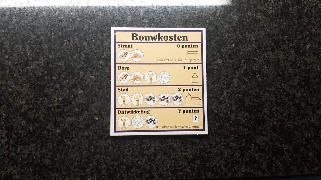 bordspel onderdelen kaarten bouwkosten Catan 999, Hobby en Vrije tijd, Gezelschapsspellen | Bordspellen, Een of twee spelers, Ophalen of Verzenden