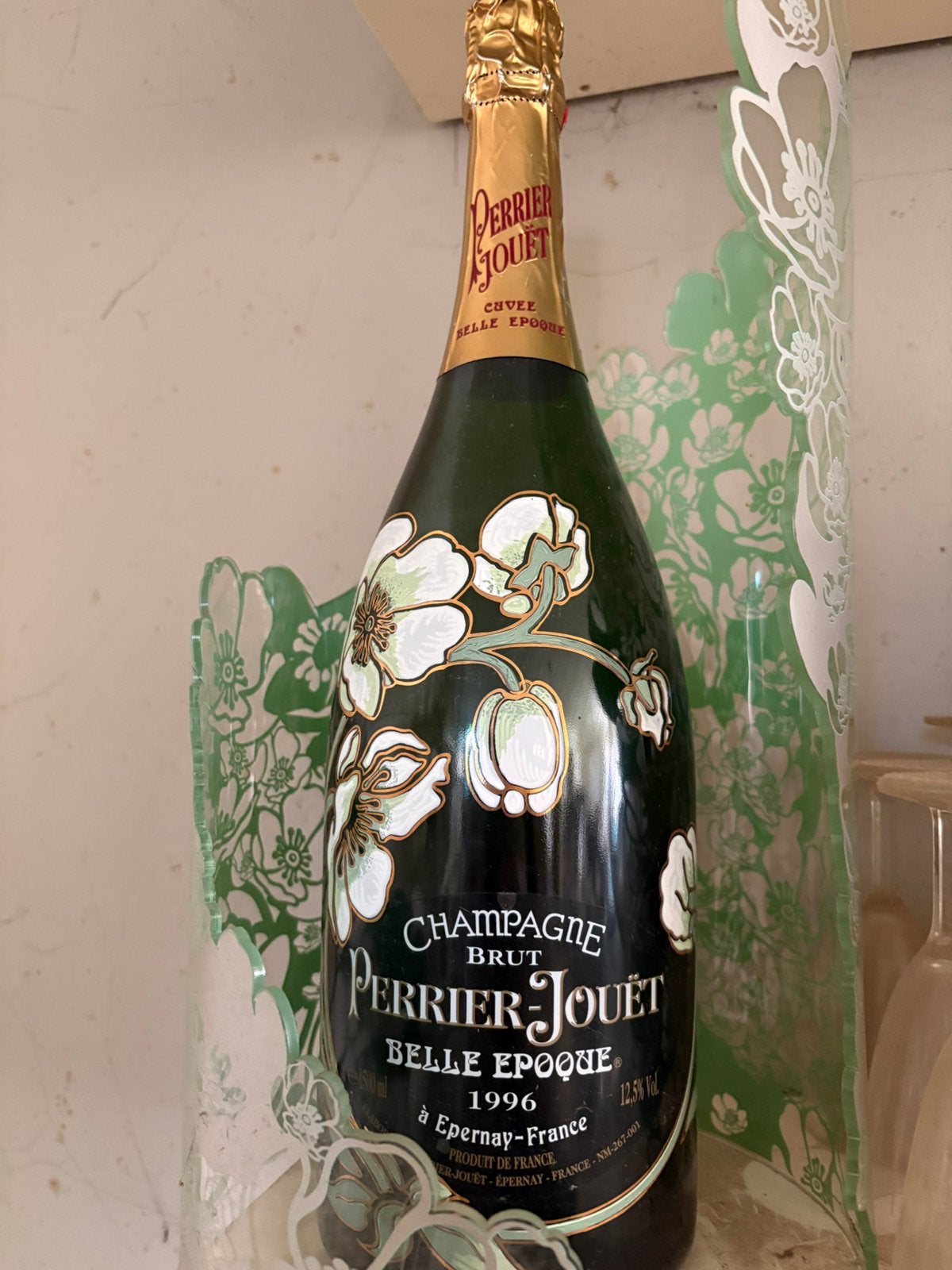Lege champagne Perrier Jouet, Verzamelen, Wijnen, Zo goed als nieuw, Champagne, Ophalen
