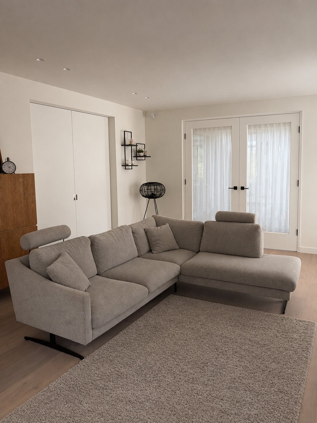 Hoekzetel 2,5 zit kleur natural, Enlèvement, Utilisé, Tissus