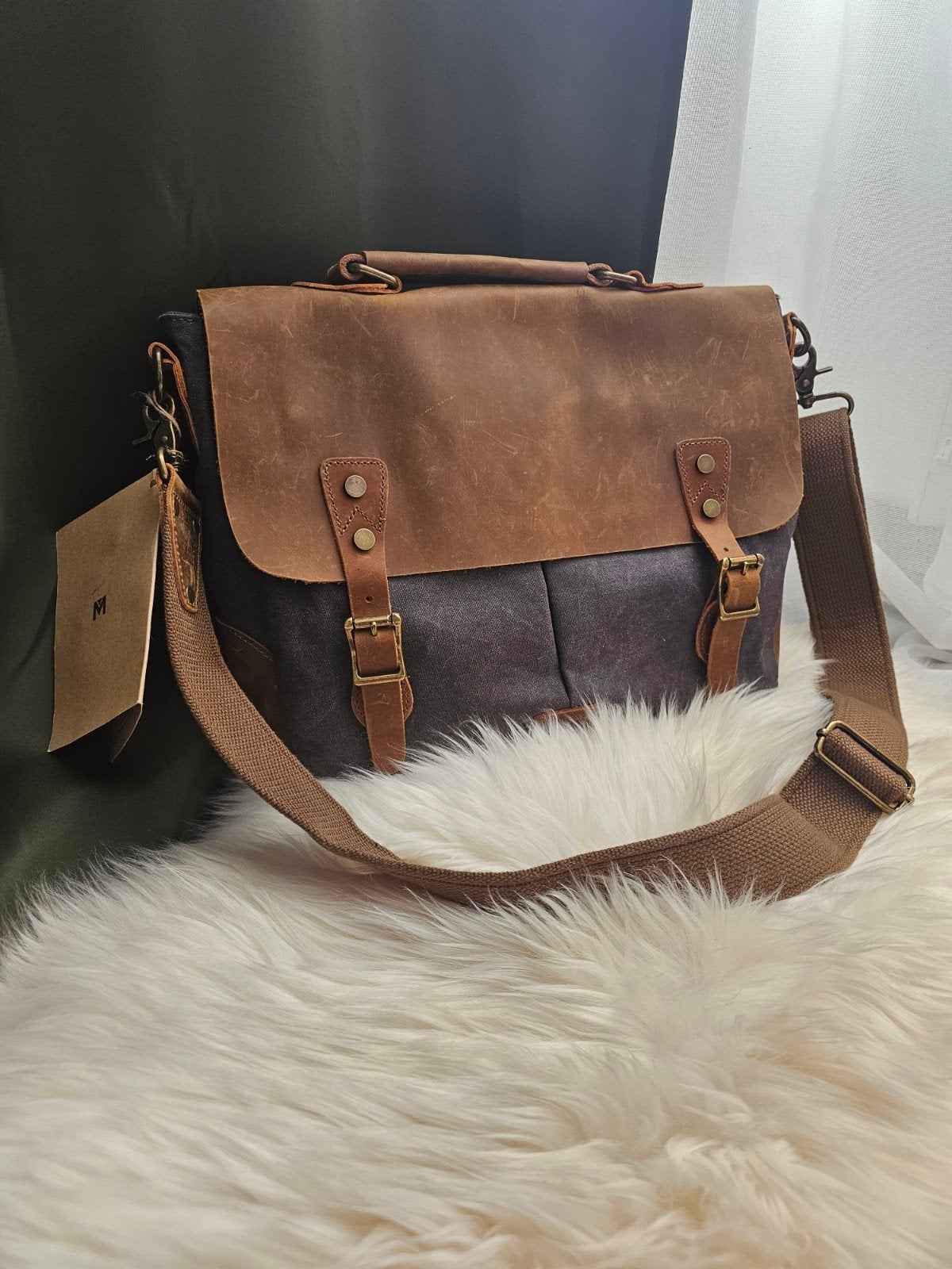 Nouveau sac SMRITI - style vintage - cuir vachette, Neuf, Autres marques, Cuir, Enlèvement ou Envoi