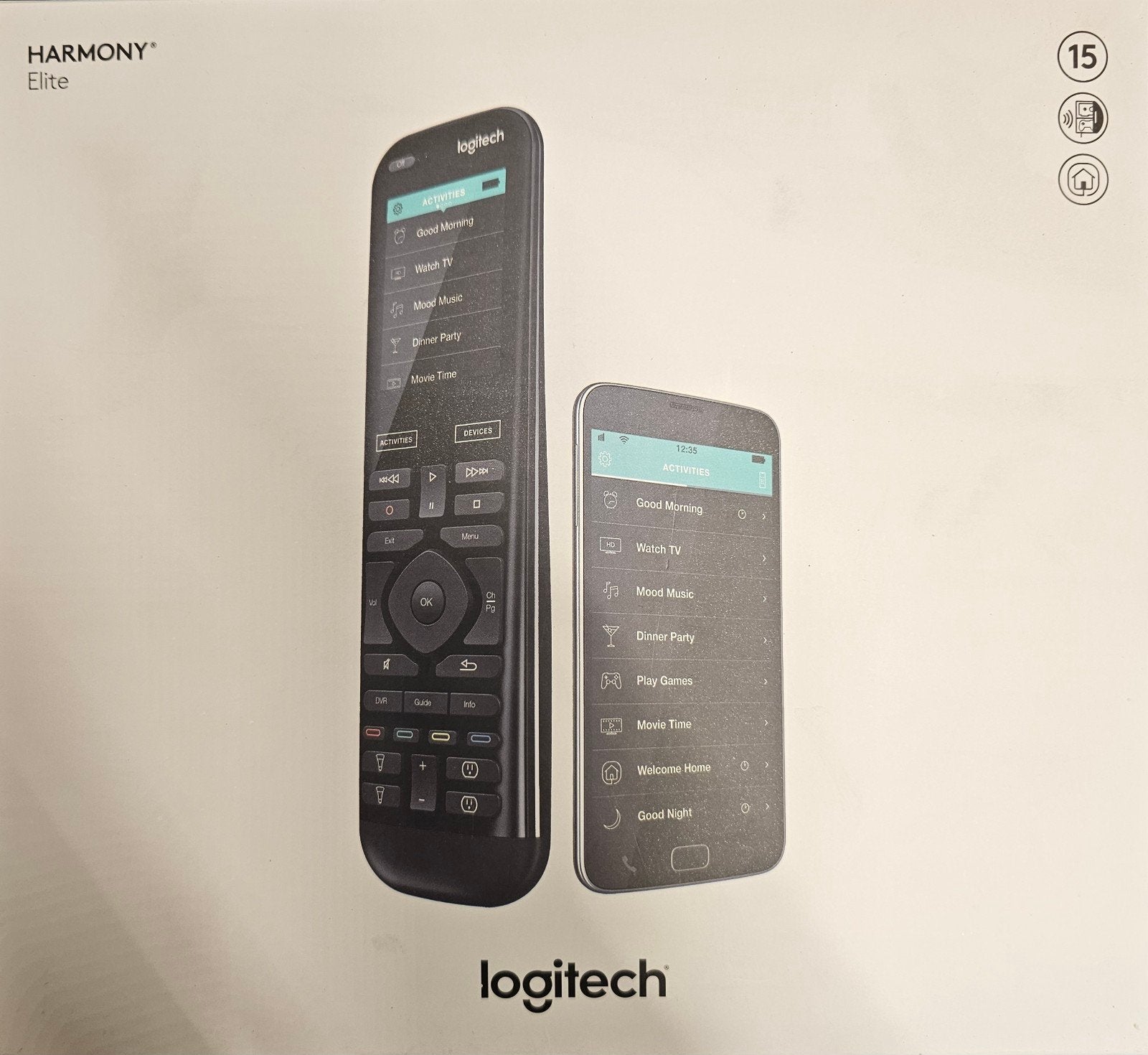Logitech Harmony Elite afstandsbediening + Hub, Universeel, Tv, Ophalen of Verzenden, Zo goed als nieuw