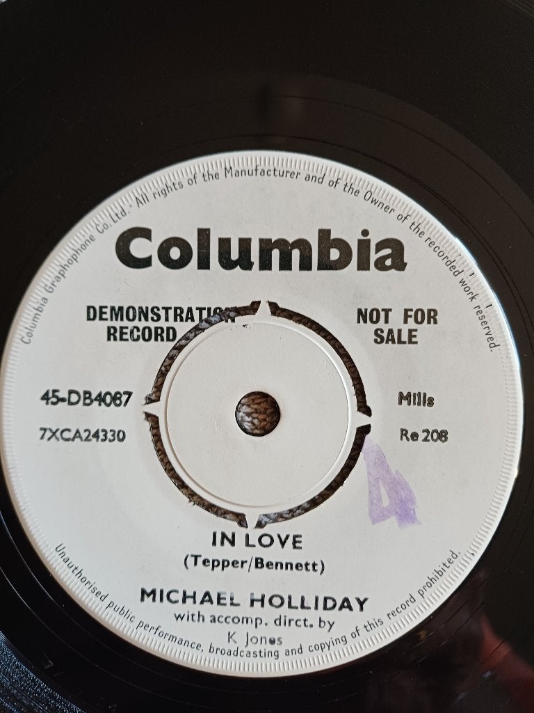 Michael Holliday – In Love  PROMO  1958   nMINT  Rare!!!!, Ophalen of Verzenden, Zo goed als nieuw, Pop, Overige typen