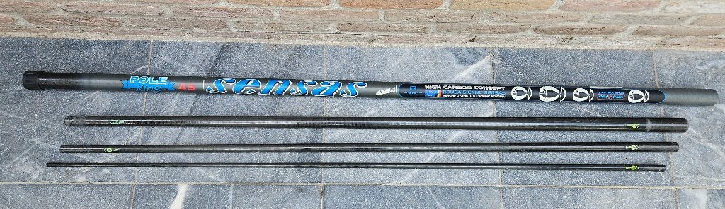 vaste hengel - Pole King 45 - Sensas - High carbon concept, Watersport en Boten, Hengelsport | Algemeen, Ophalen, Gebruikt, Vaste hengel