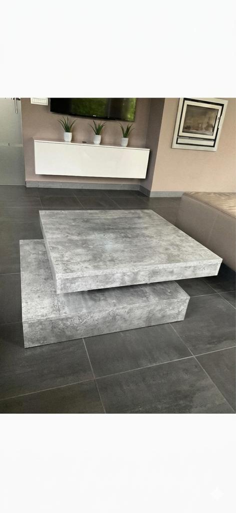 Table basse carrée pivotante – Effet béton gris, Maison & Meubles, Enlèvement