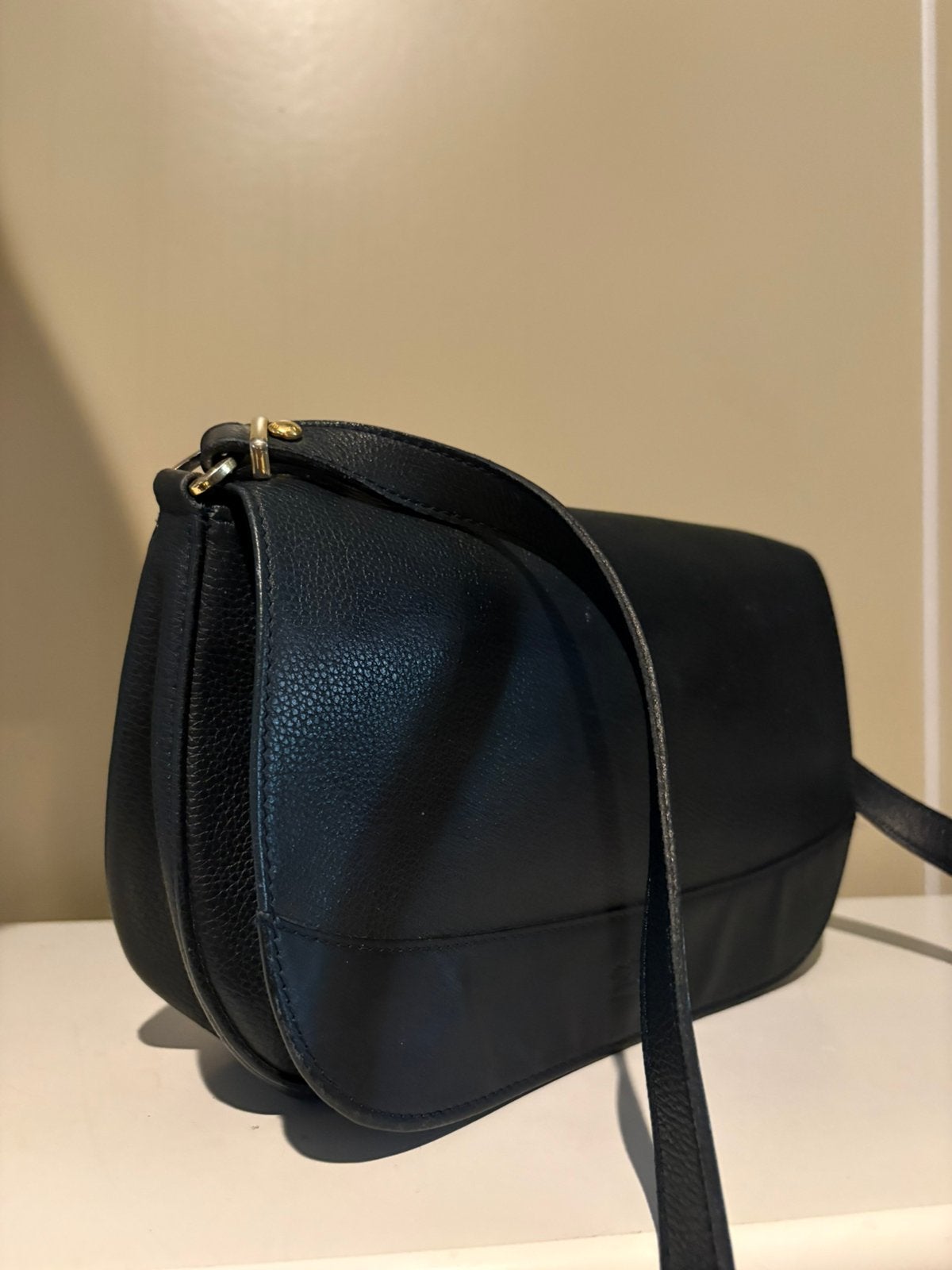 LONGCHAMP marineblauwe lederen schouder-en crossover tas, Ophalen of Verzenden, Zo goed als nieuw