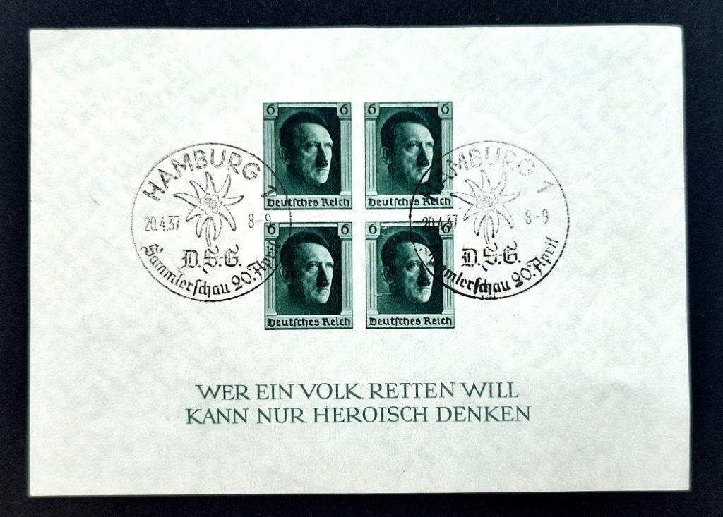 Dt.Reich: Blok 8 "Die deutsche Briefmarke" 1937, Ophalen of Verzenden, Overige periodes, Gestempeld