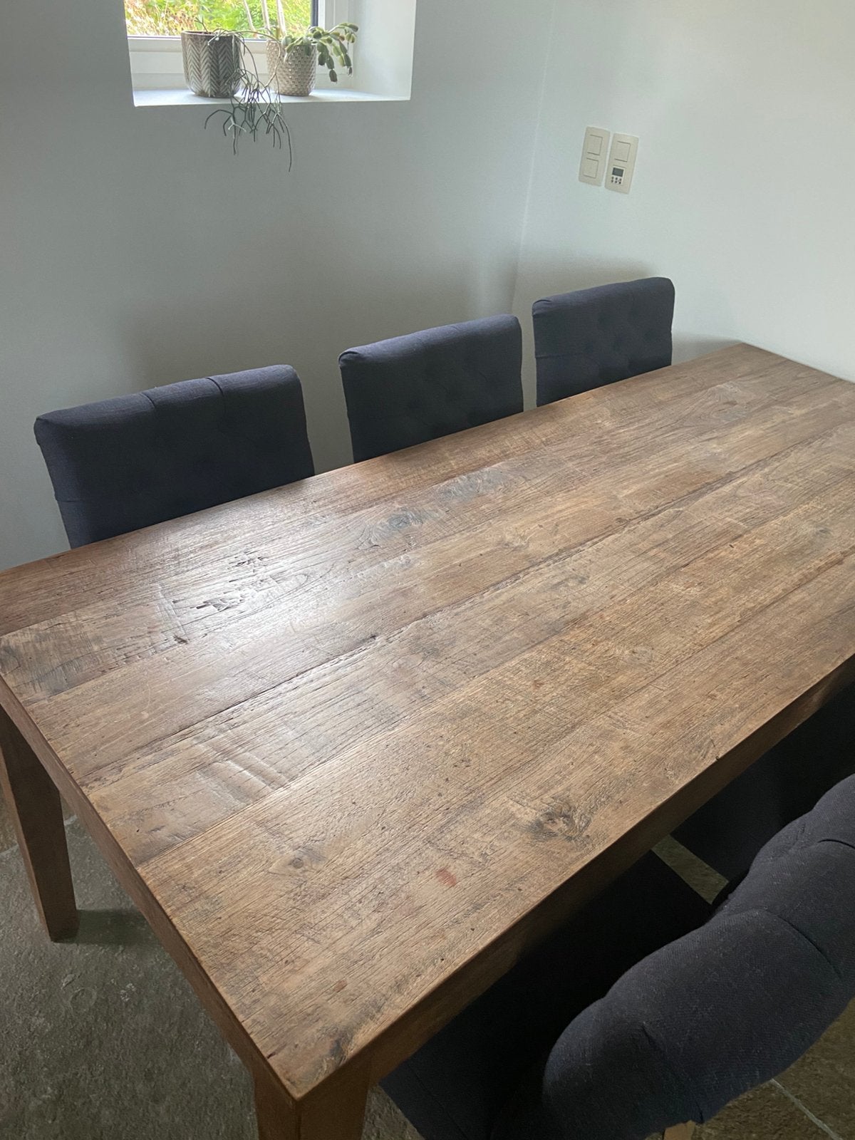 Eettafel teak en 6 stoelen, Ophalen, Teakhout, 200 cm of meer, 50 tot 100 cm