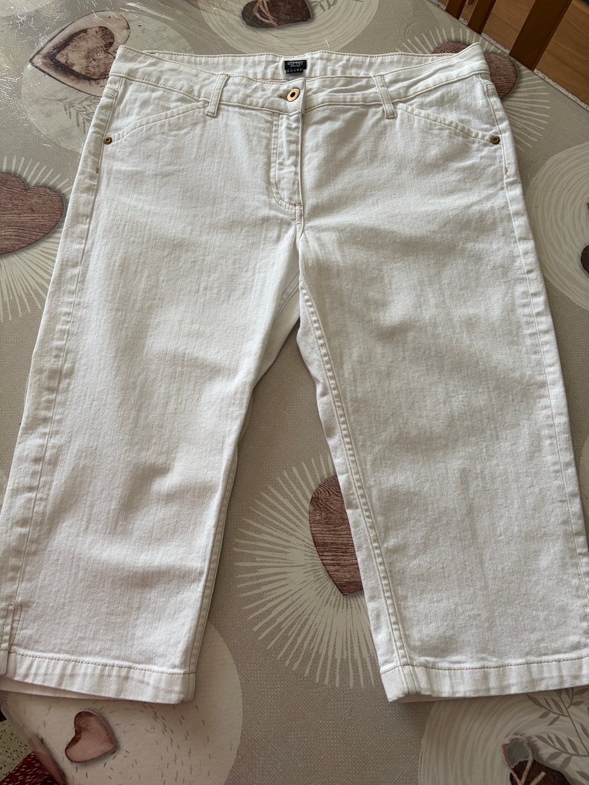 Witte pantacourt/corsair — ESPRIT Collection F44, Kleding | Dames, Ophalen of Verzenden, Zo goed als nieuw, Wit