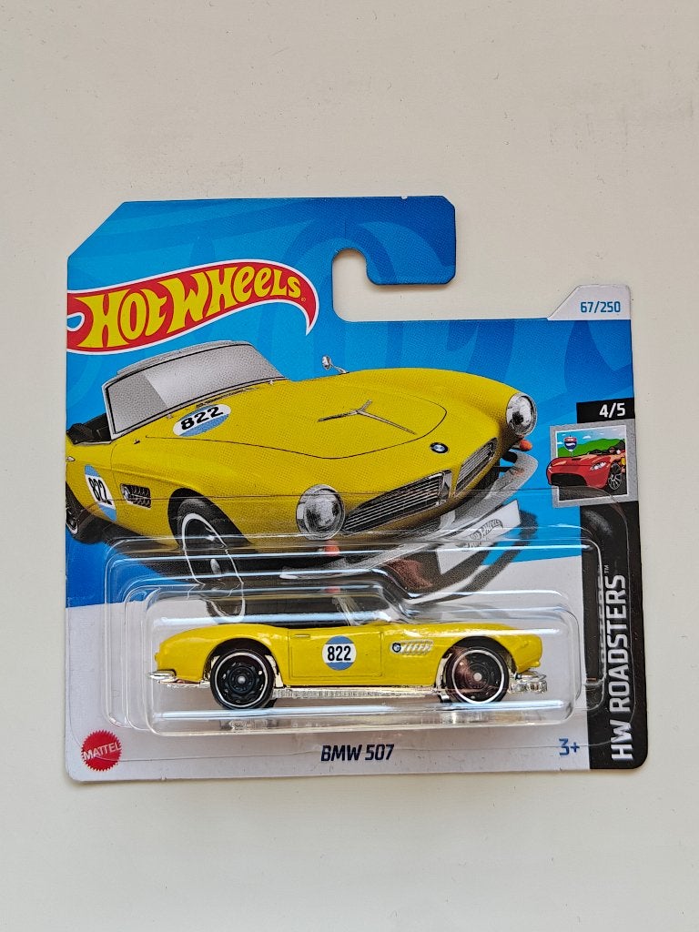 Hot Wheels BMW 507 Geel HW Roadsters, Hobby en Vrije tijd, Ophalen of Verzenden, Gebruikt, Auto