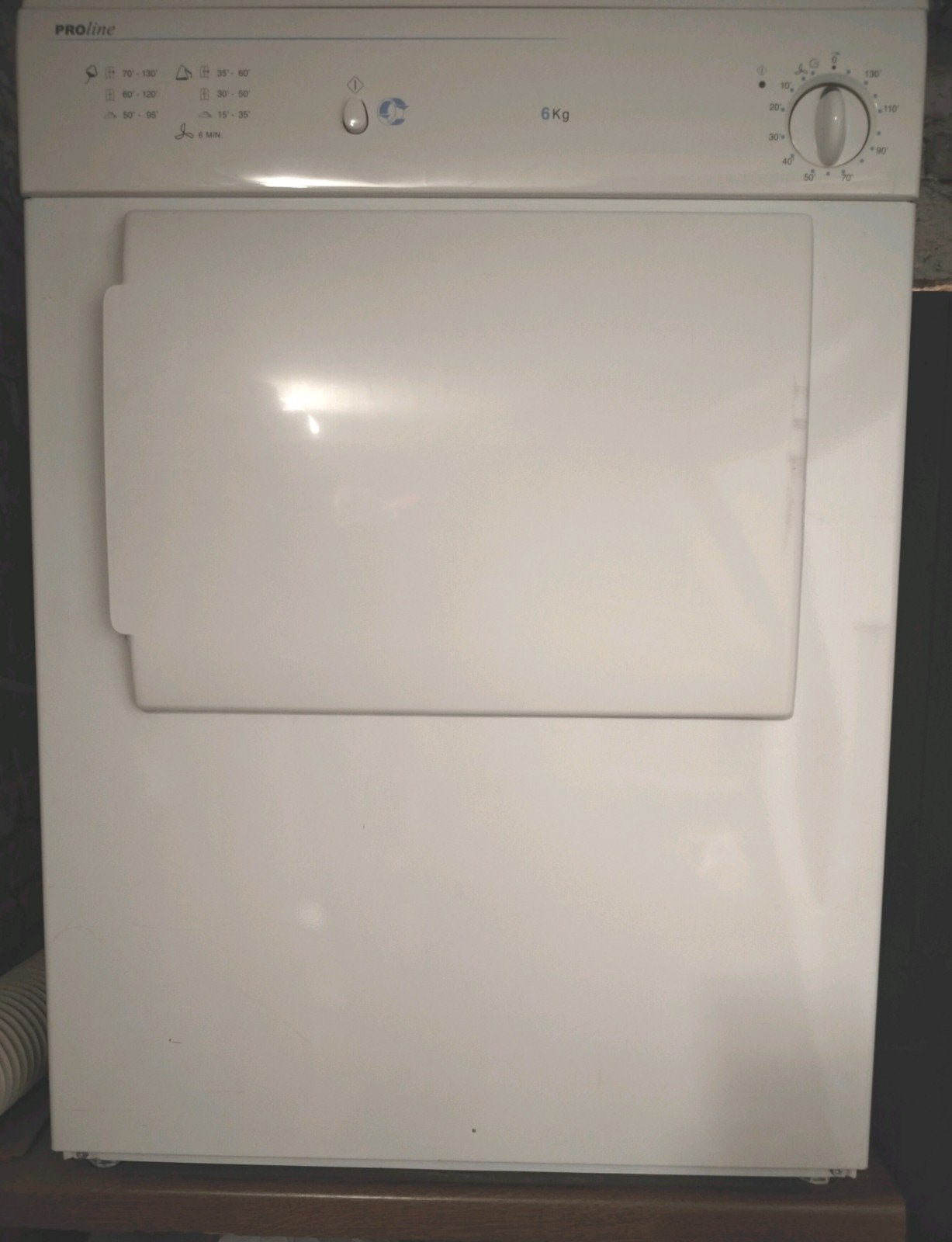 Droogkast ProLine 6kg, Elektronische apparatuur, Droogkasten, Zo goed als nieuw, Luchtafvoer, Voorlader, 6 tot 8 kg, 85 tot 90 cm