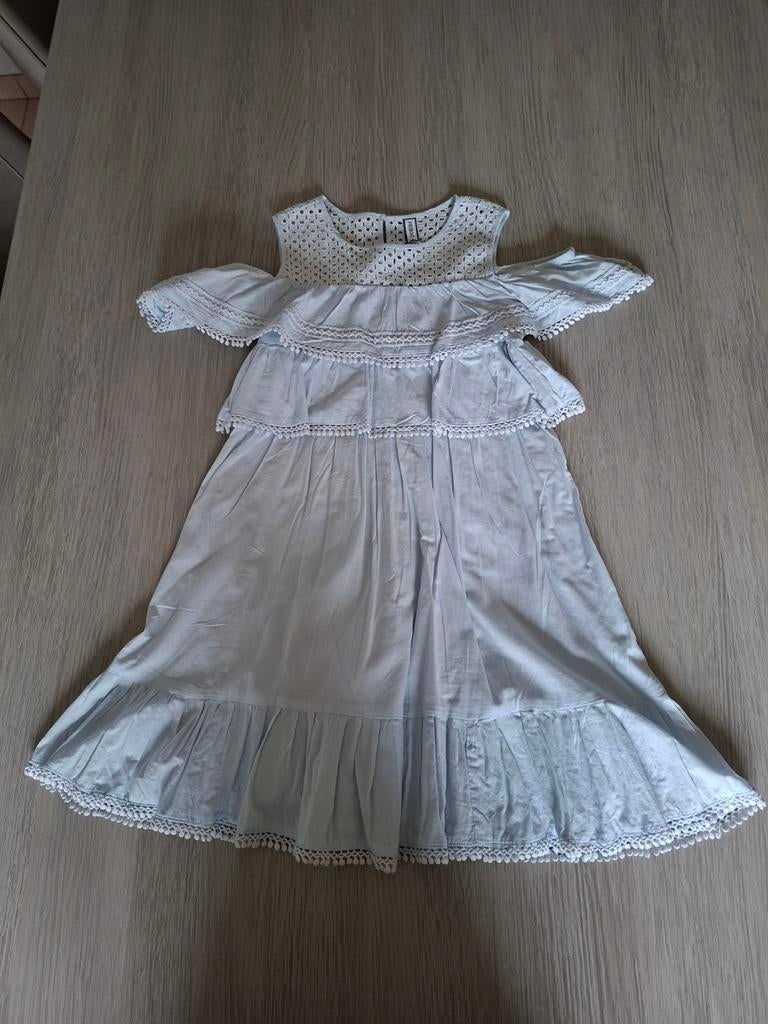 Licht blauw kleedje Friboo 134/140, Kinderen en Baby's, Meisje, Friboo, Ophalen of Verzenden, Zo goed als nieuw
