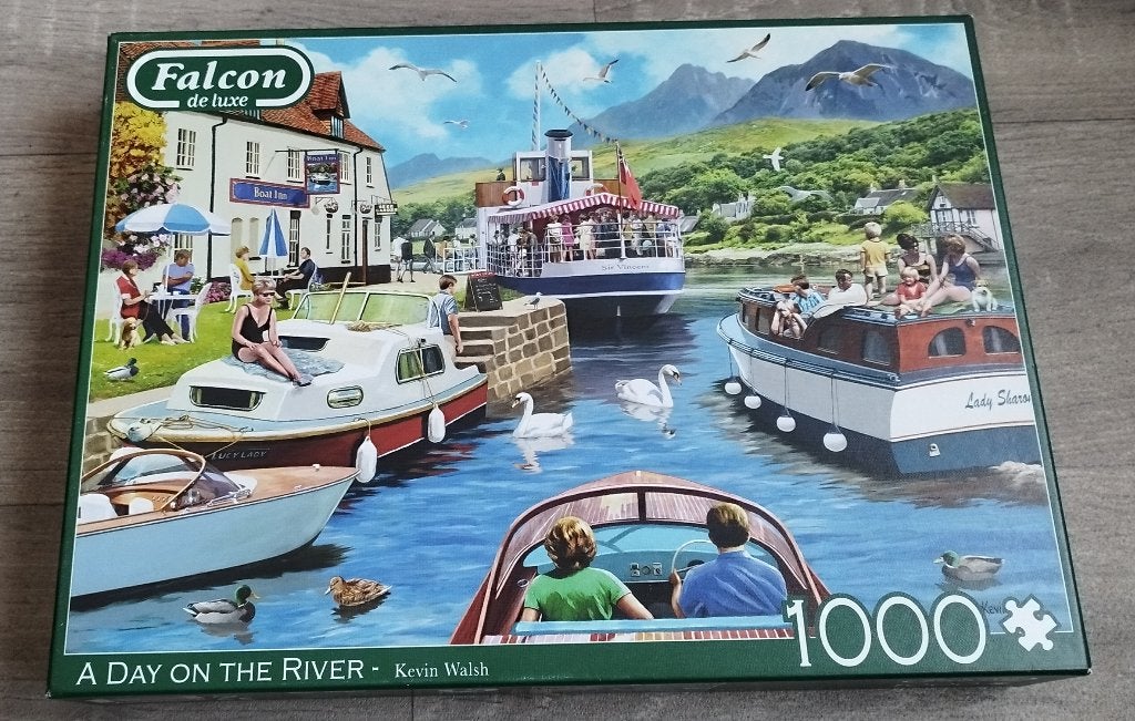 „A Day on the River” puzzel uit de Falcon 1000st collectie, Hobby en Vrije tijd, Ophalen of Verzenden, 500 t/m 1500 stukjes, Nieuw
