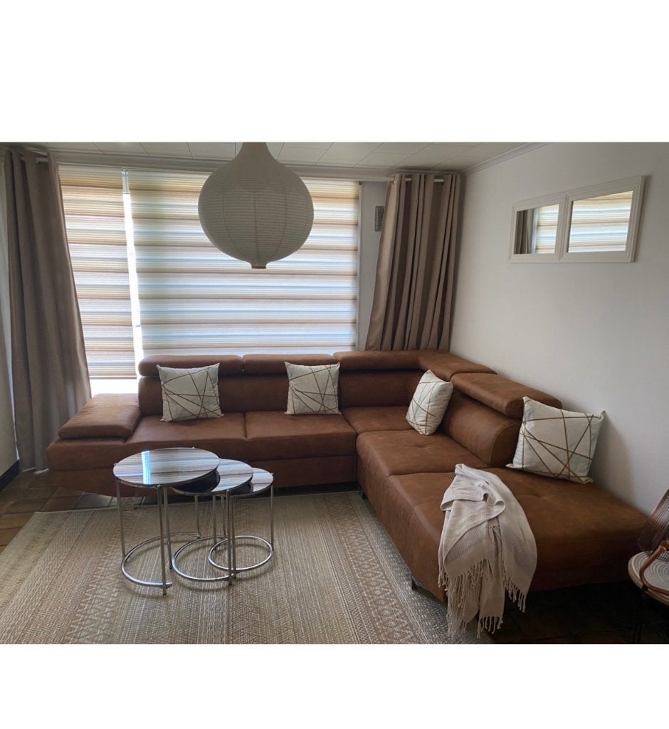 Hoeksalon  +salontafel +eettafel met 4stoelen, 150 à 200 cm, Enlèvement ou Envoi, 150 à 200 cm, Comme neuf