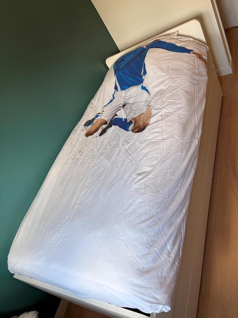 1 persoons bed, Ophalen, 85 tot 100 cm, Gebruikt, Lattenbodem