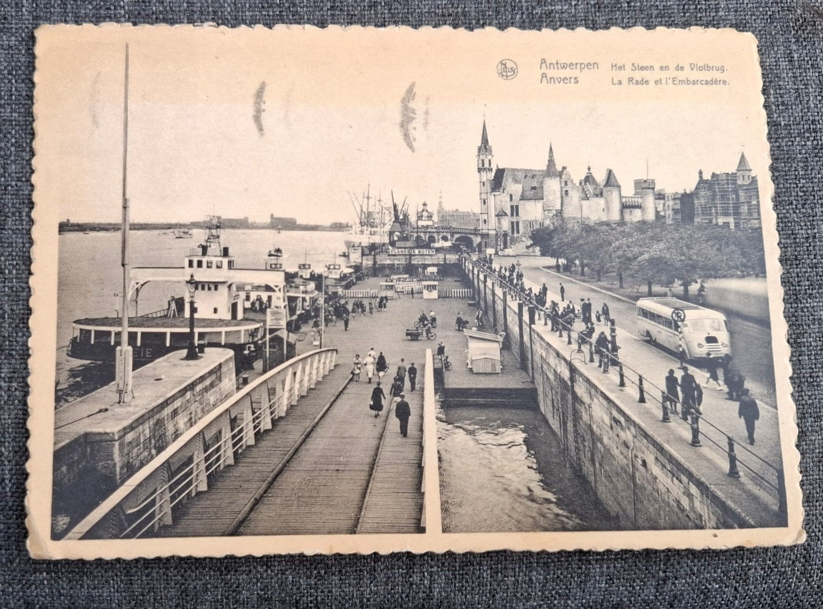 Anvers, la rade et l'embarcadère, Ophalen of Verzenden, Gelopen, Antwerpen