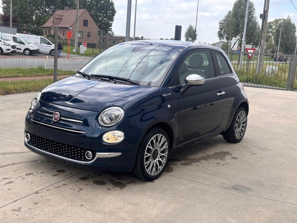Fiat 500 dolcevita mildhybrid met pano en navigatie, Stof, Beige, Blauw, Bedrijf