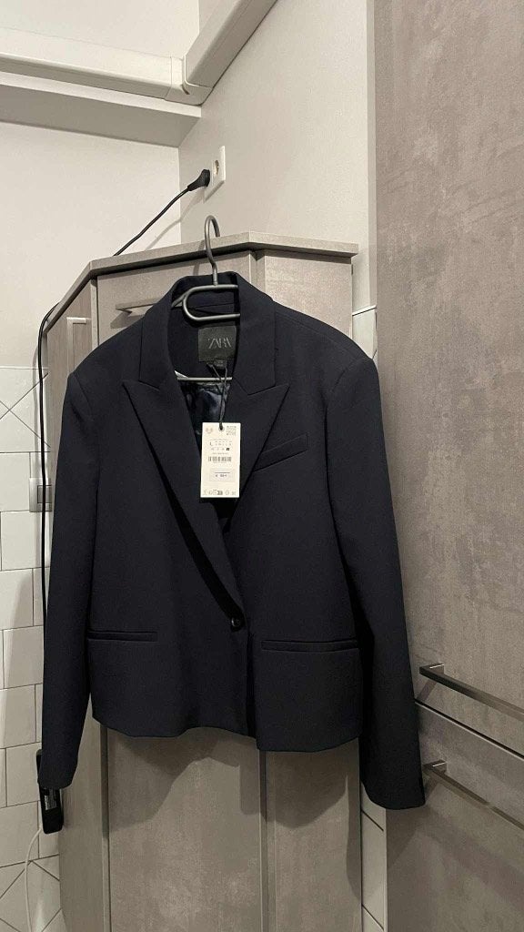 Nieuw marineblauw blazerjack van ZARA L, Kleding | Dames, Kostuum of Pak, Blauw, Zara, Nieuw