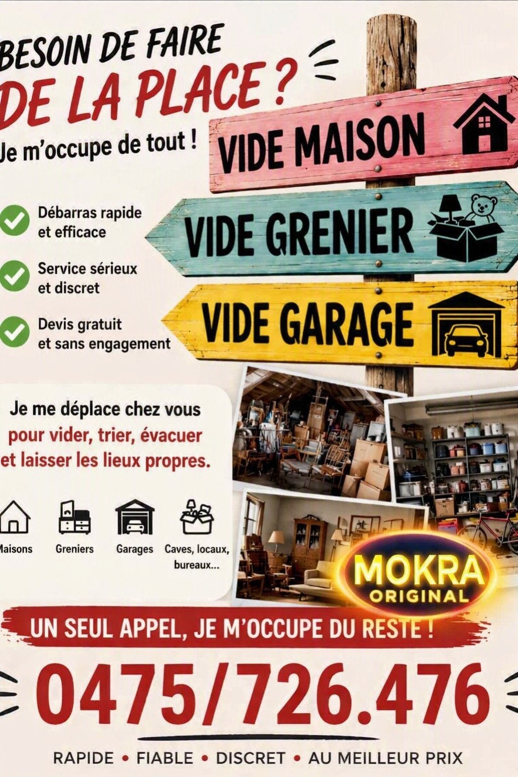 VIDE MAISON OU GARAGE MOKRA 0475/72.64.76