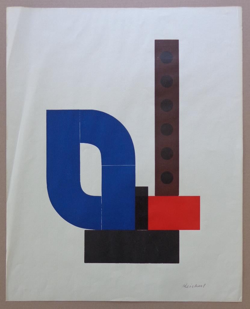 JOSUA REICHERT / KOMPOSITION / KLEURZEEFDRUK / 61x49cm / SIG, Antiquités & Art, Art | Lithographies & Sérigraphies, Signé, Enlèvement ou Envoi