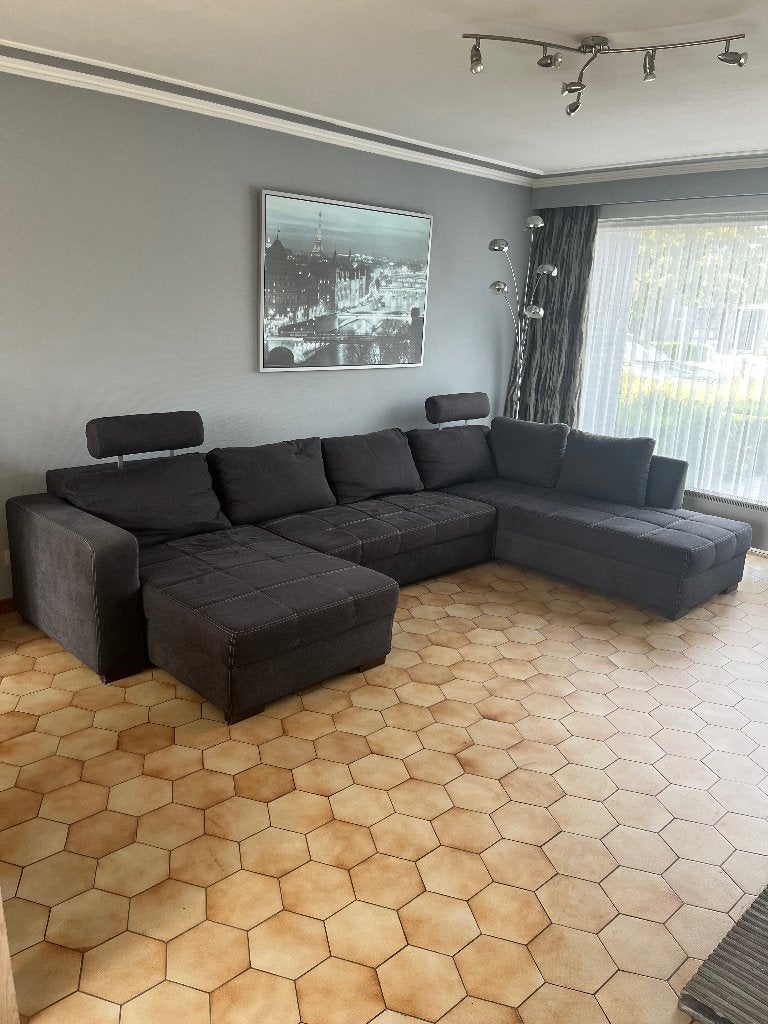 Dubbele hoeksalon(uittrekbaar tot bed), Huis en Inrichting, Ophalen, Gebruikt, Hoekbank, 300 cm of meer