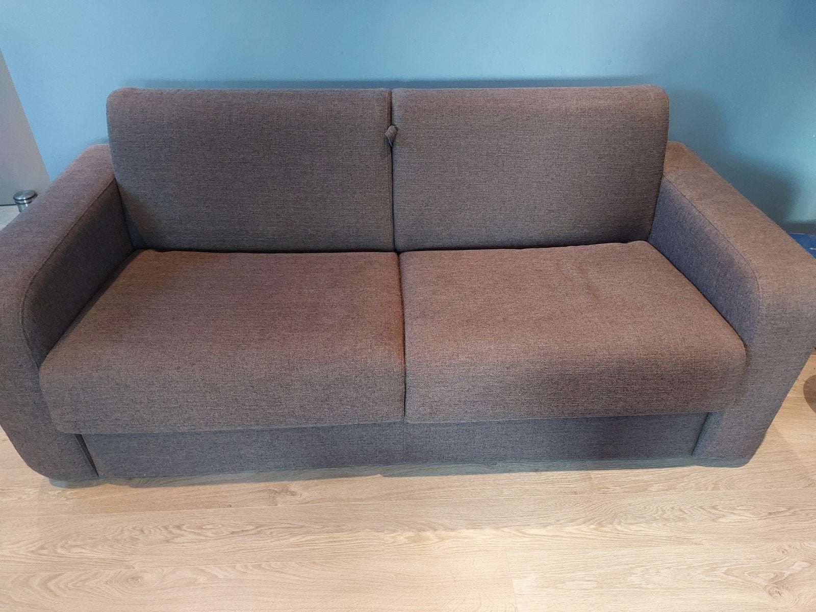 Zetelbed,  bruin, breedte 2m, Ophalen, Tweepersoons, 75 tot 100 cm, Stof