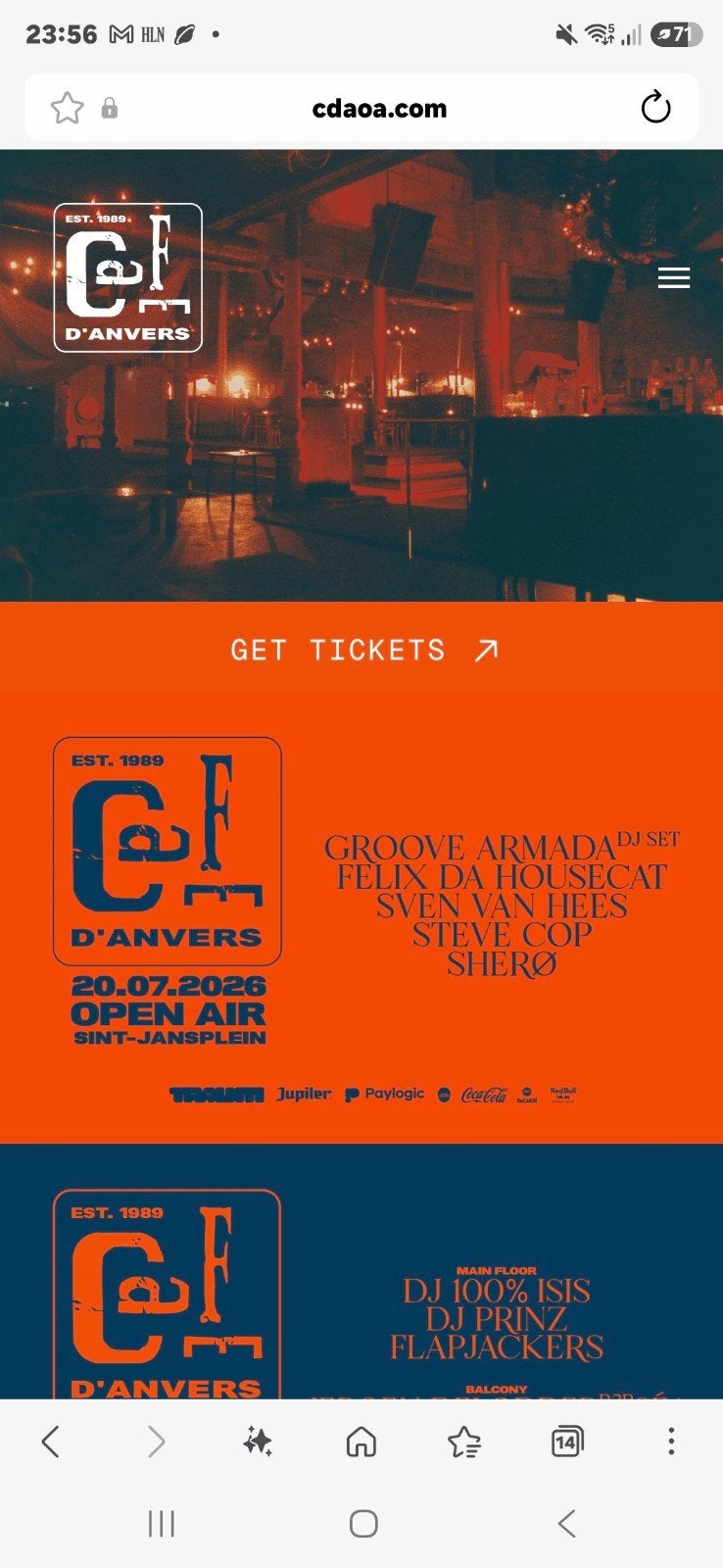 Cafe d'Anvers open air. 20/7 . Optredens.