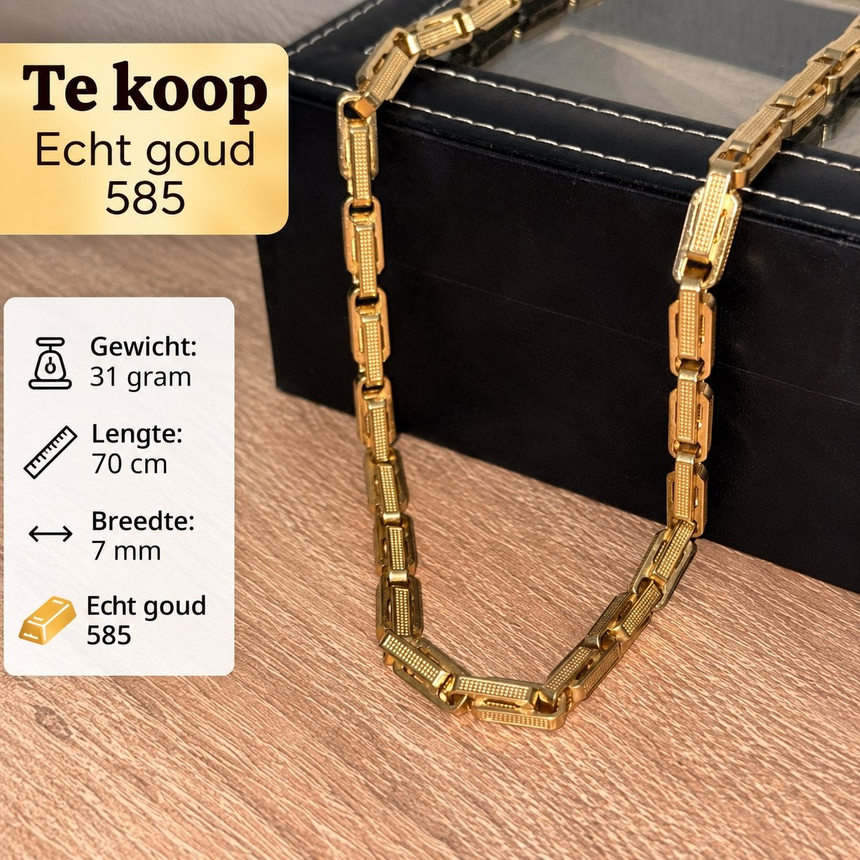 Collier en or véritable, Bijoux, Sacs & Beauté, Enlèvement ou Envoi, Neuf, Or