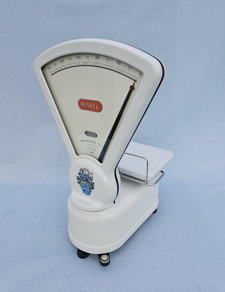 Berkel emaille weegschaal type L uit 1958 - Stella Duce, Moins de 10 kg, Balance de magasin, Analogique, Enlèvement
