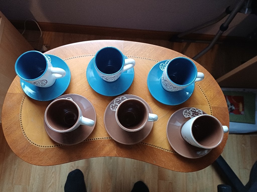 expresso servies "carpe Diem" voor 6 personen, Huis en Inrichting, Ophalen, Overige merken, Zo goed als nieuw, Modern