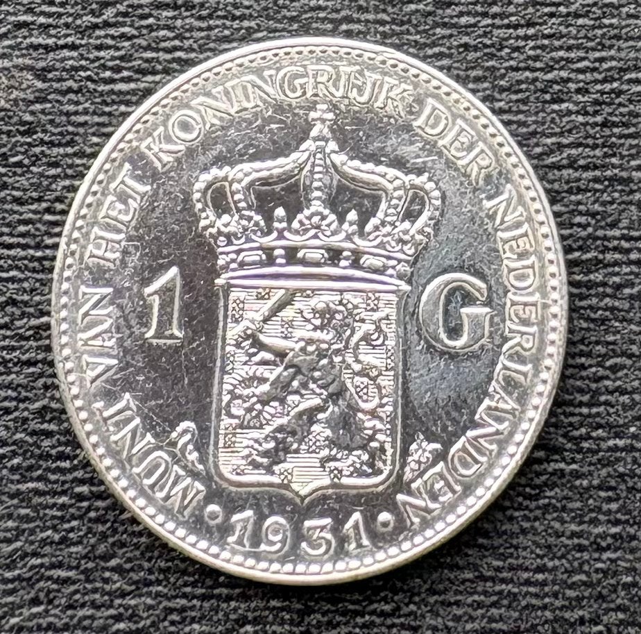 1 florin d'argent 1931 Pays-Bas, Enlèvement ou Envoi, Reine Wilhelmine, 1 florin