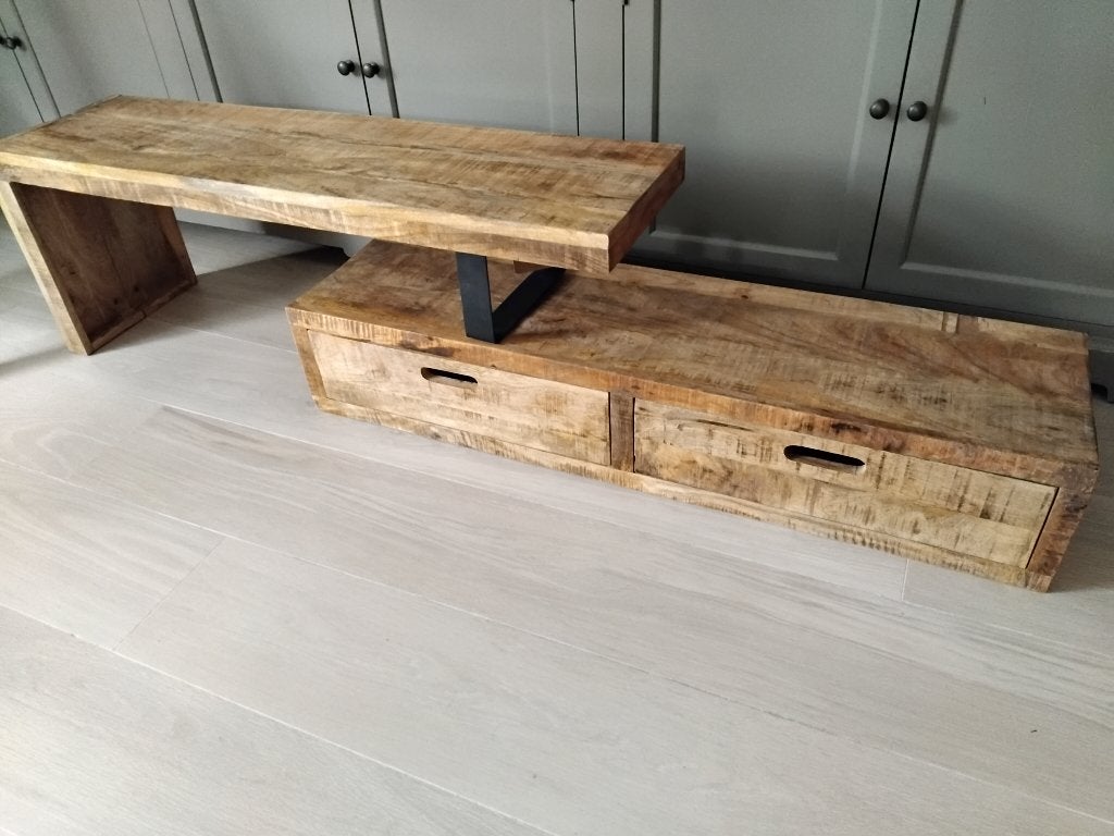 Mango TV meubel 2 delig met lades nieuwstaat, Huis en Inrichting, Ophalen, Nieuw