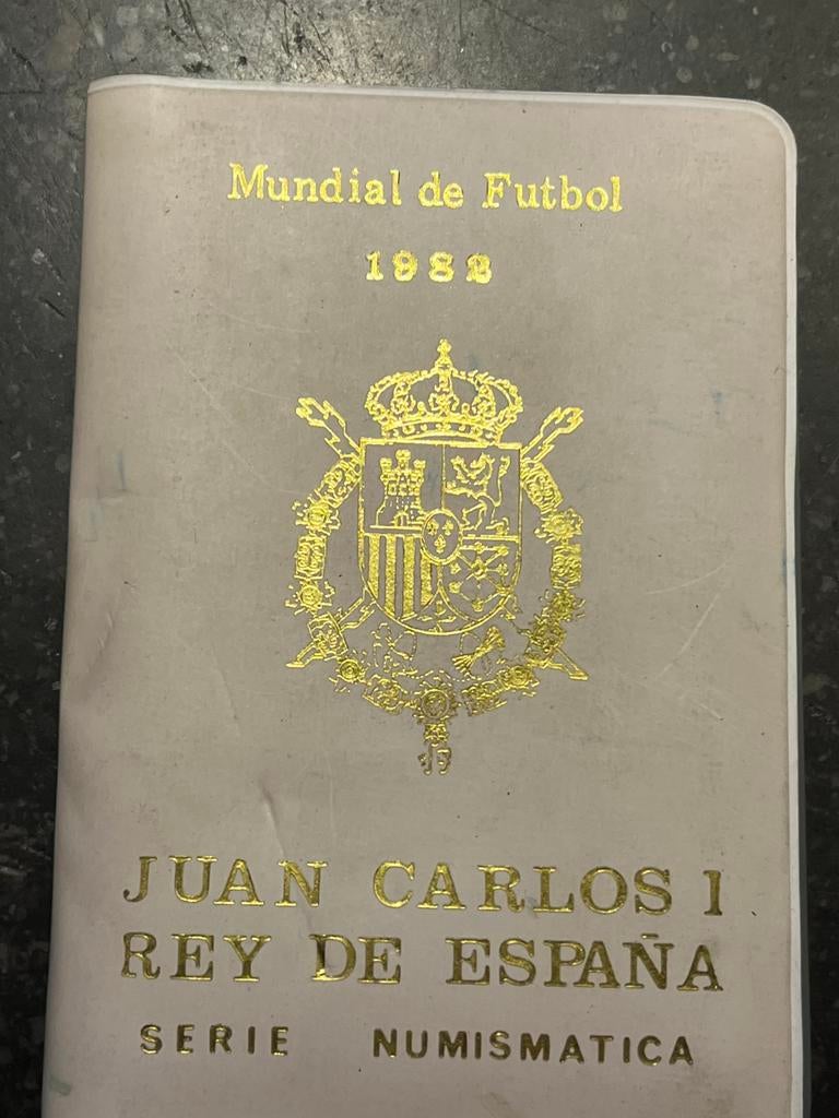 Pochette pieces espagnoles 1982 mondial football, Timbres & Monnaies, Enlèvement ou Envoi
