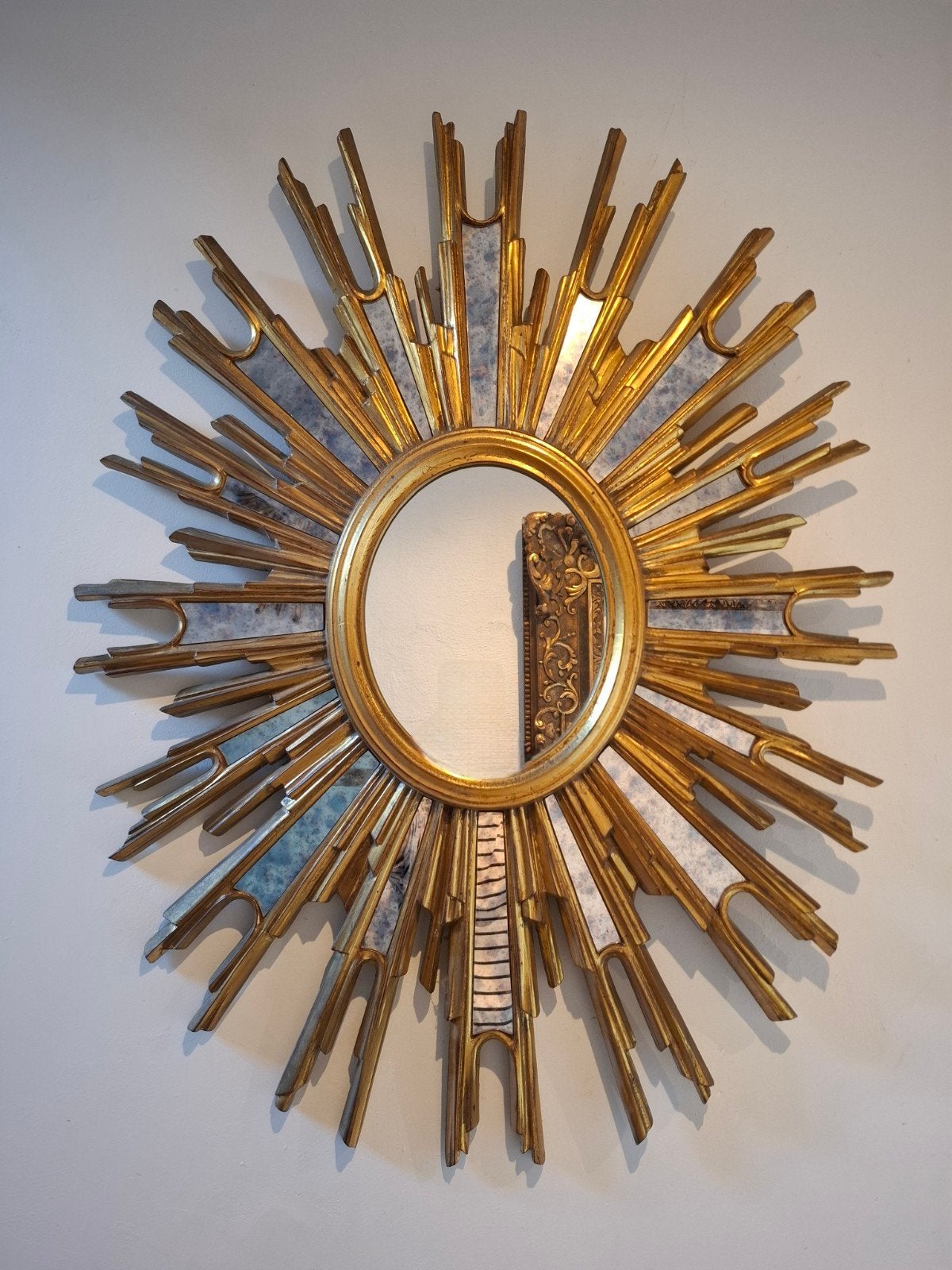 Zonnespiegel Miroir soleil Deknudt 1970 oval rareté !, Enlèvement ou Envoi