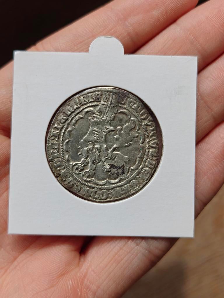 Prachtige middeleeuwse dubbele groot of botdraeger, Postzegels en Munten, Ophalen of Verzenden