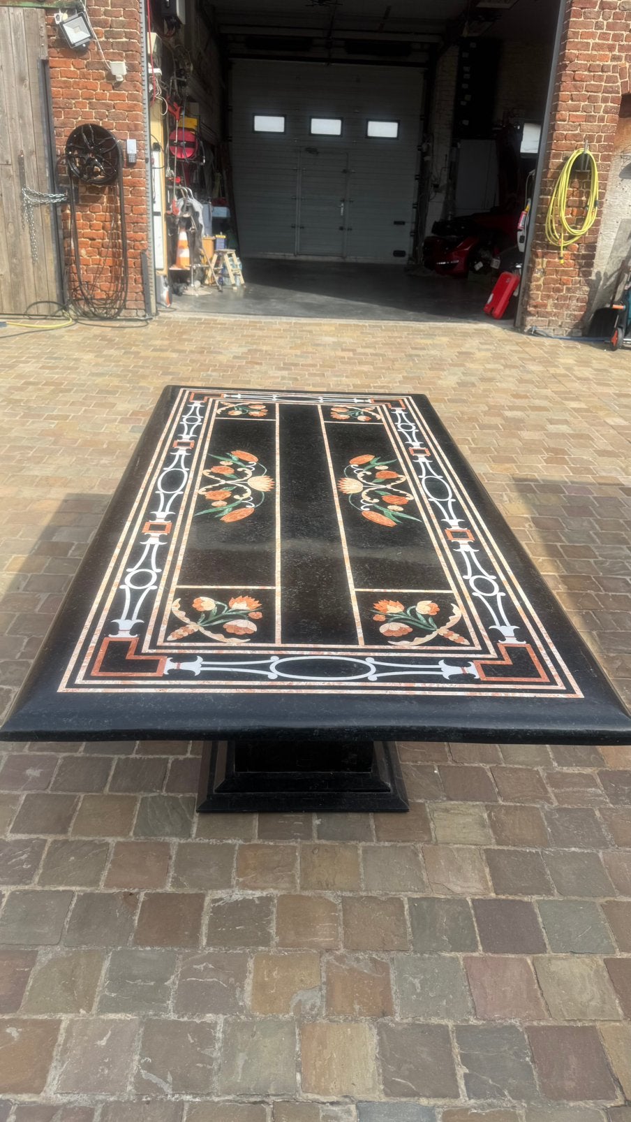 Superbe Table Style Marqueterie de Marbre (Origine Brésil) -, Enlèvement ou Envoi
