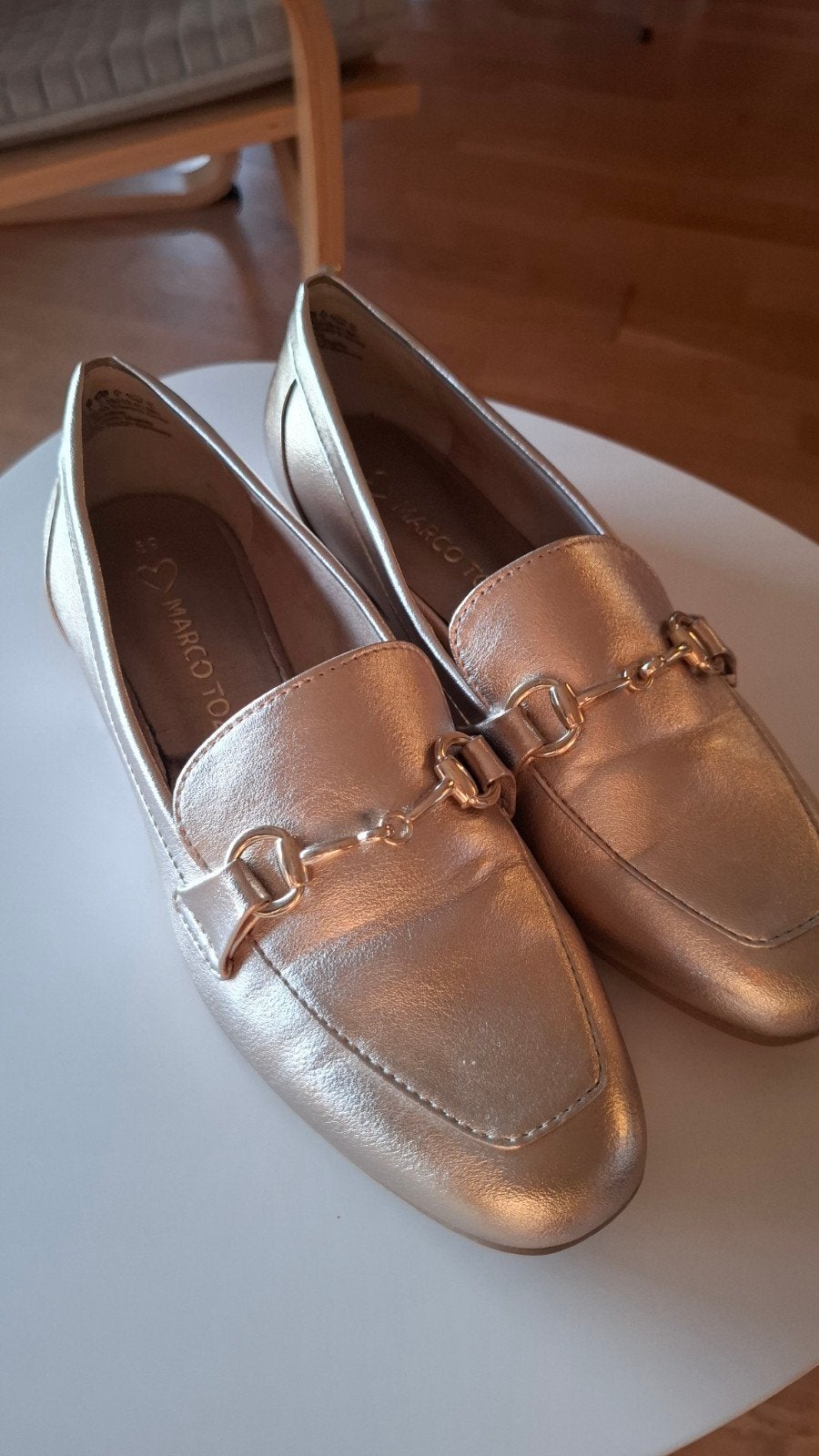 moccasin 39 Marco Tozzi leder Goud, Kleding | Dames, Ophalen of Verzenden