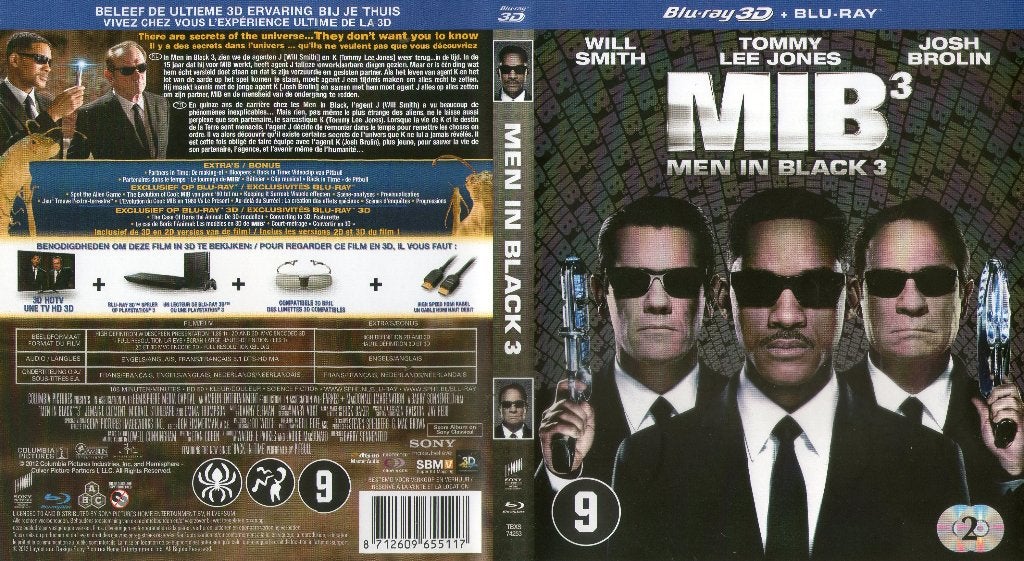 men in black 3 (blu-ray 3D + blu-ray) nieuw, Ophalen of Verzenden, Zo goed als nieuw, Science Fiction en Fantasy