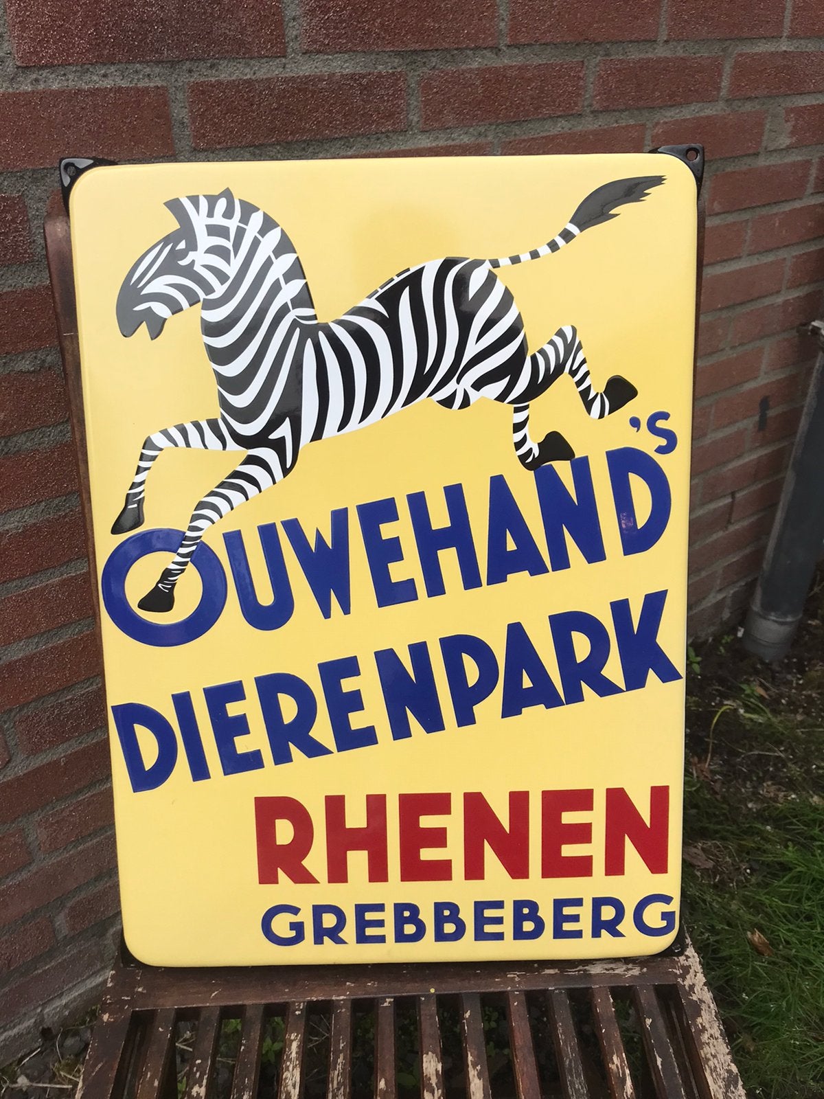 Ouwenhand’s dierenpark emaille reclamebord, Ophalen of Verzenden, Gebruikt, Reclamebord